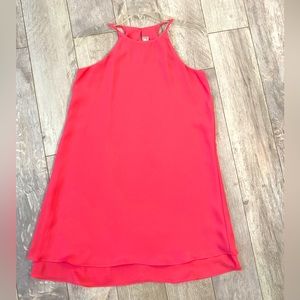 Women’s Pink Rose halter A-line swing dress. Size small. Fully lined.